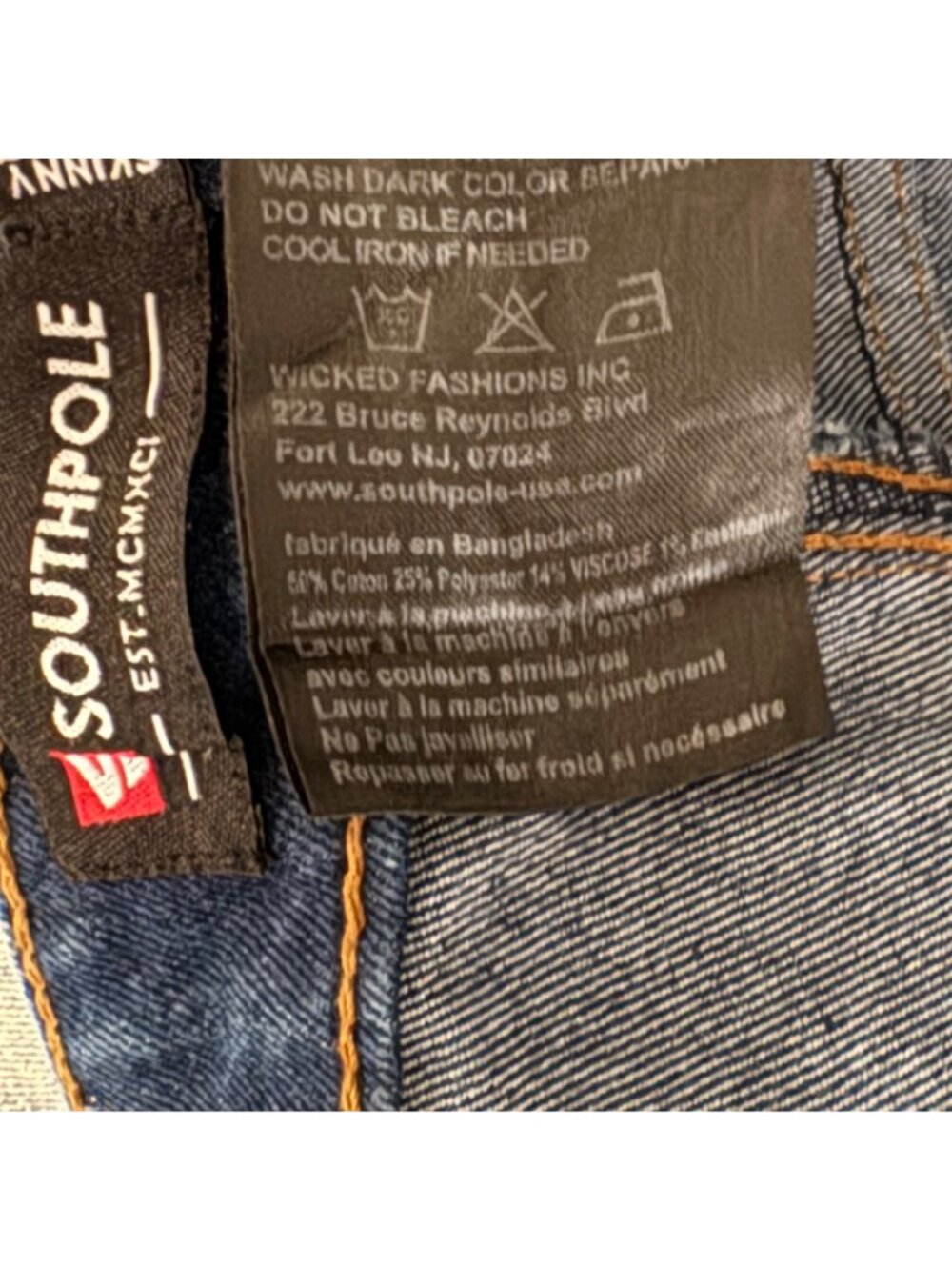 Southpole Mens Skinny Fit Blue Splatter Patchwork Jeans 36x32 Hip Hop Streetwear - Picture 3 of 13